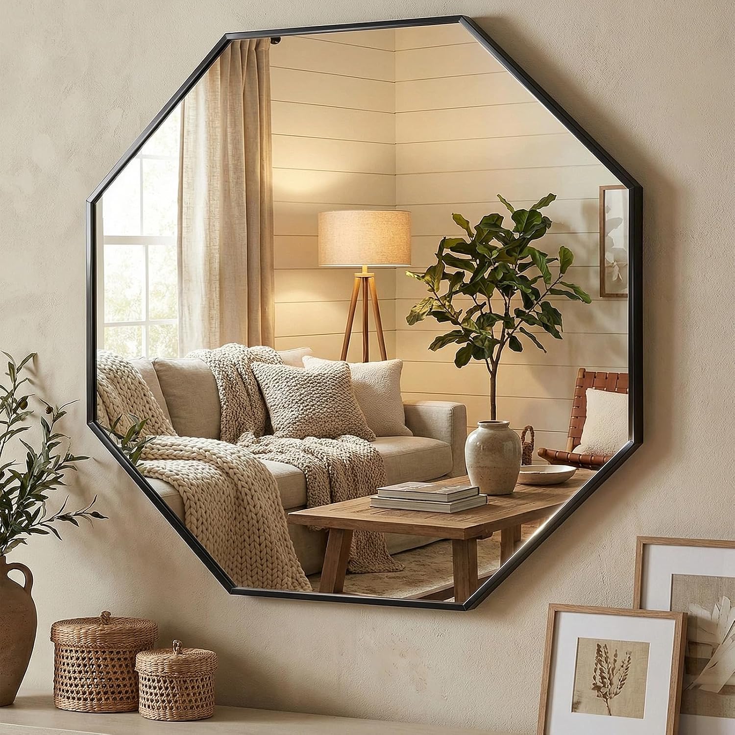 Octagon Peel and Stick Mirror