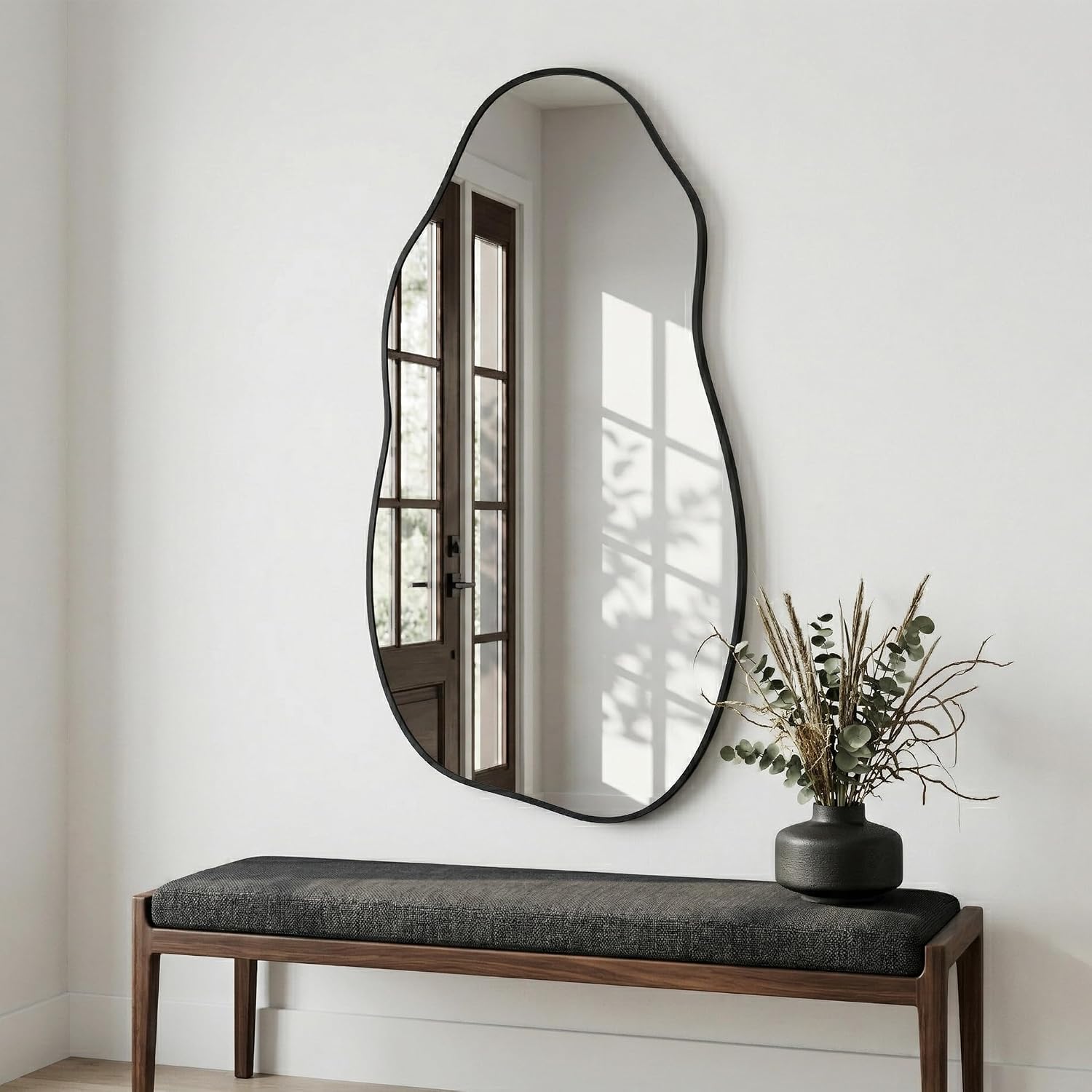 Matte Black Freeform Wall Mirror